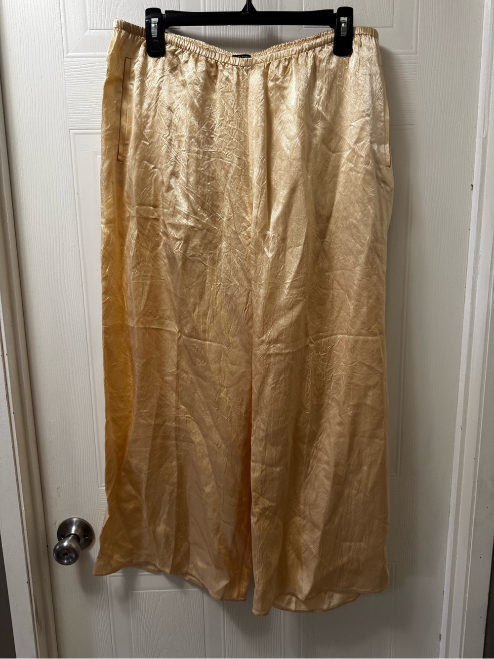 J. Crew Satin Maxi Skirt in Light Gold